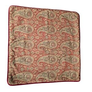 Pottery Barn Red &‎ Gold Paisley Wool Blend Pillow Cover 18x18